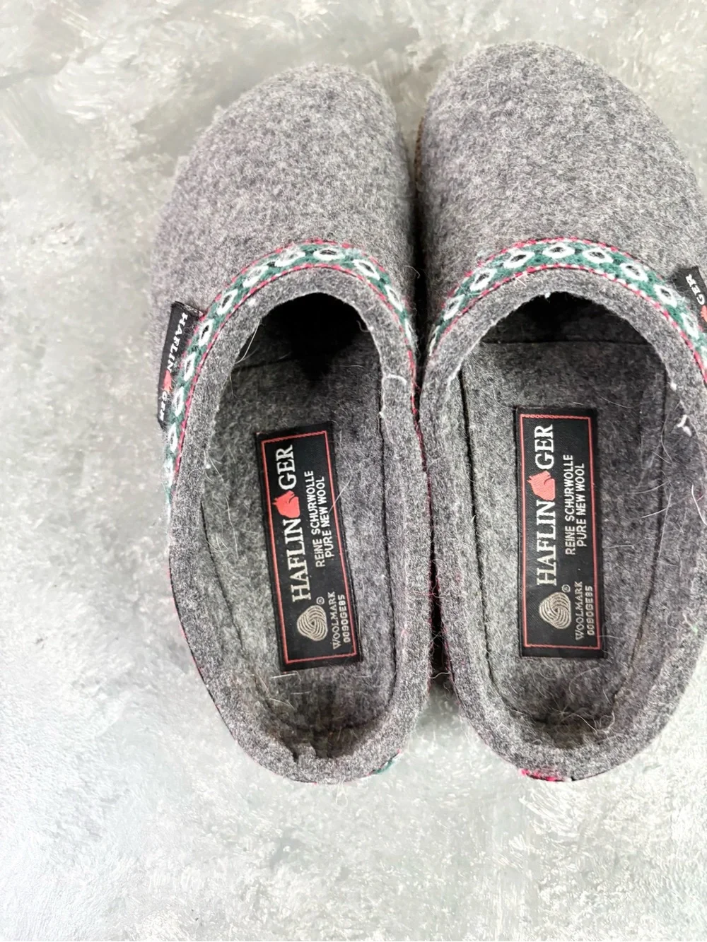 Haflinger Grizzly wool clogs felted upper and a cork-latex footbed slip 12